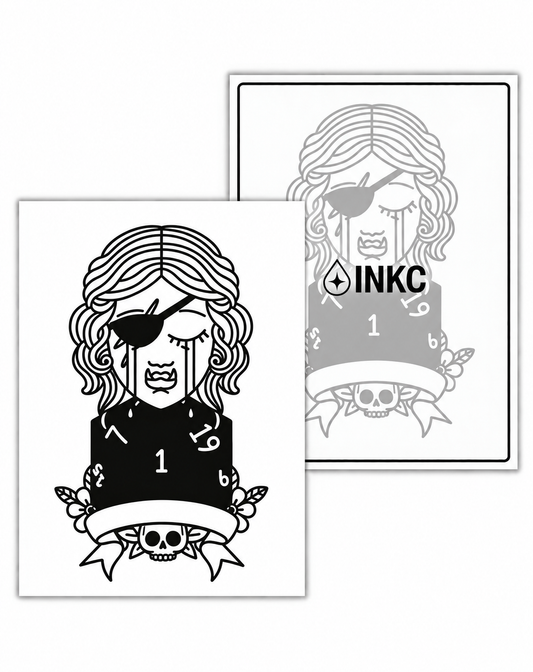 INKC GZX-105 Piratengodin tijdelijke tattoo, 8 x 11 cm