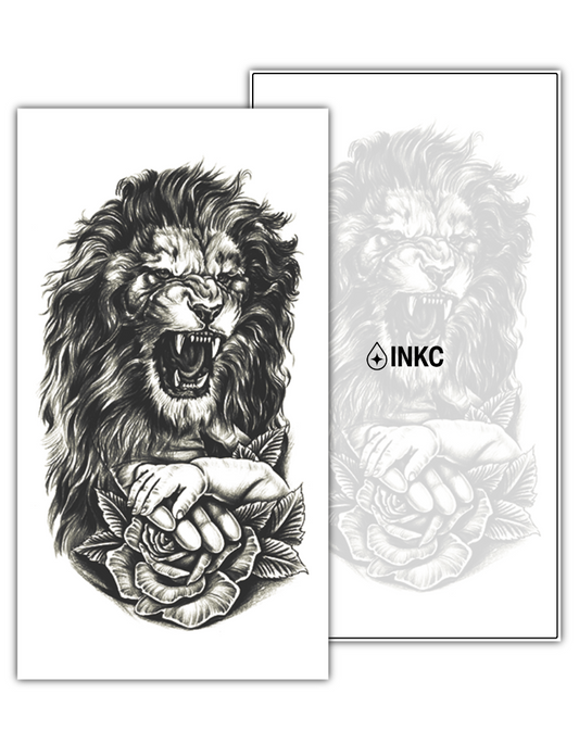 Leeuwenbescherming tijdelijke tattoo van INKC