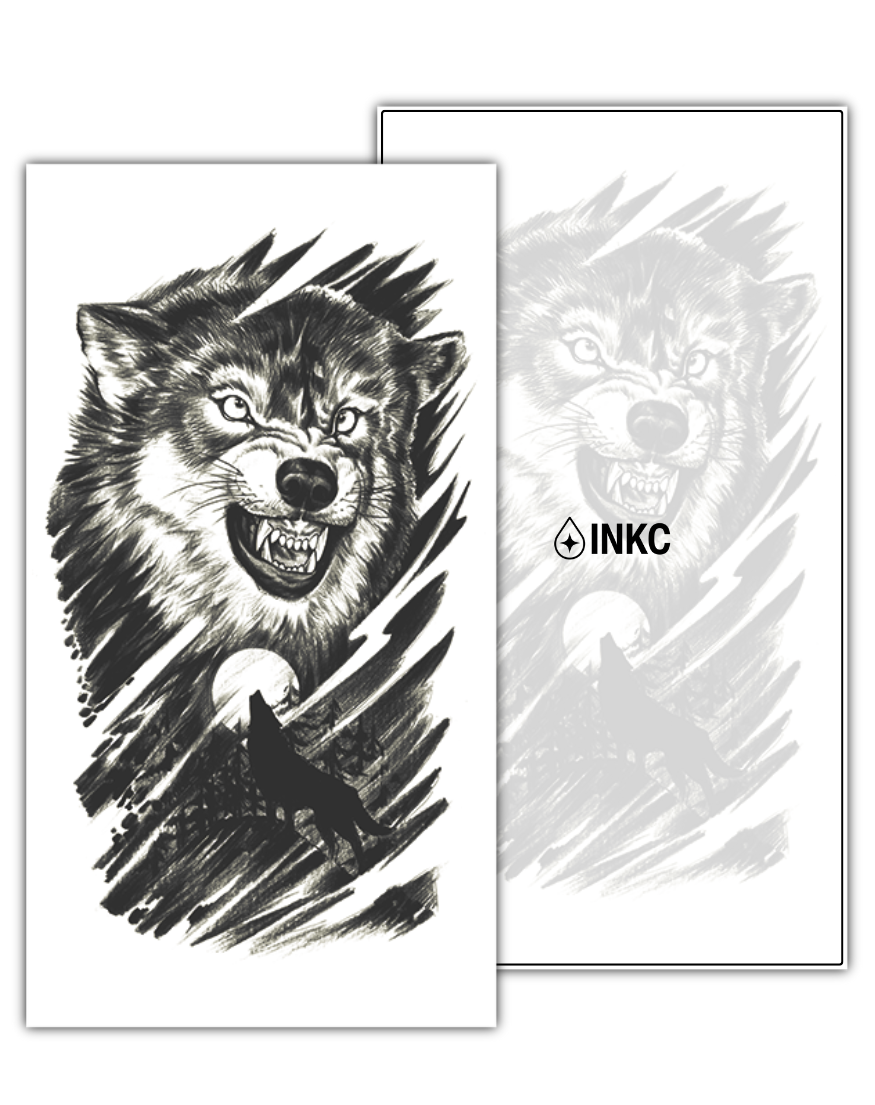 Wolfvennacht tijdelijke tattoo van INKC