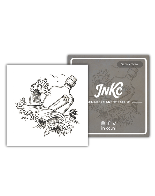 Flessenpost tijdelijke tattoo van INKC