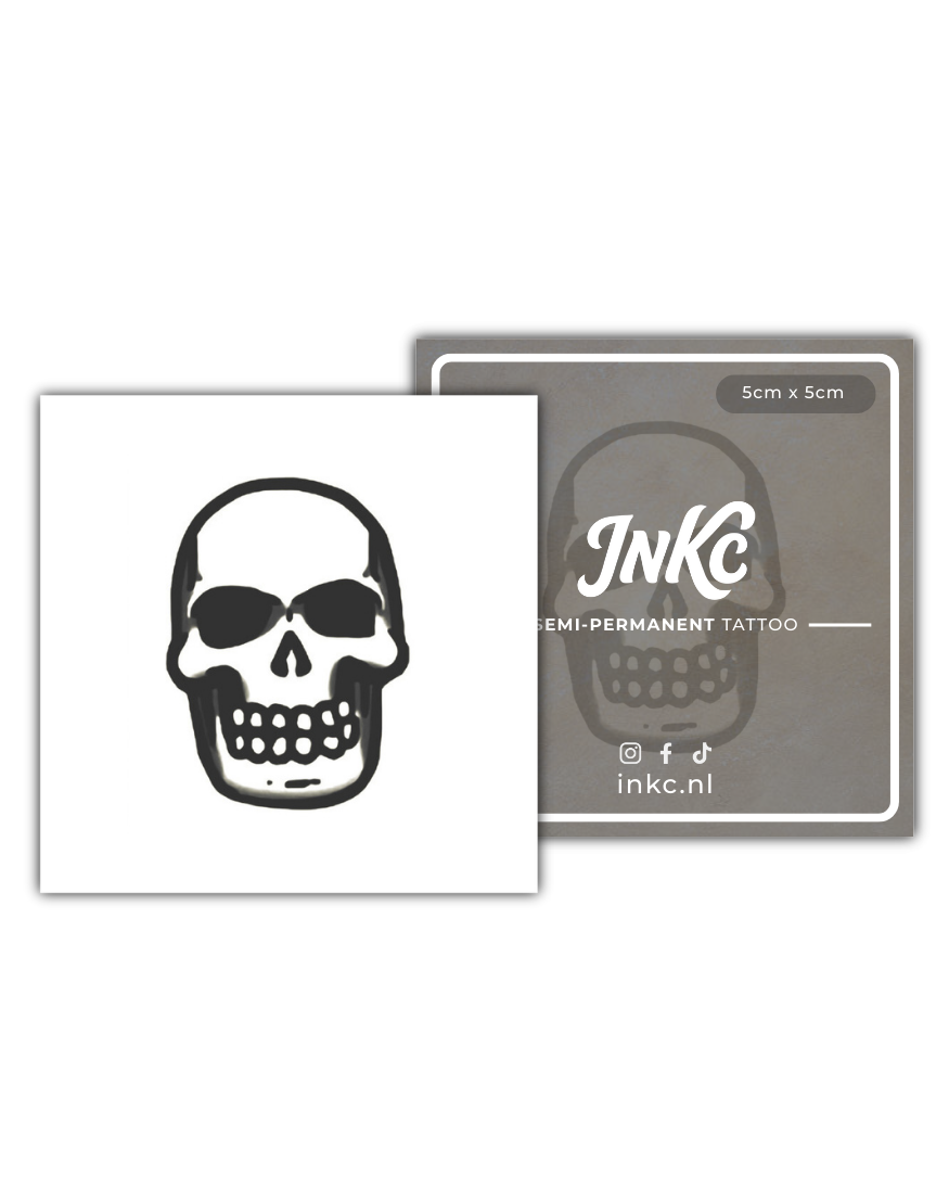 Doodshoofd tijdelijke tattoo van INKC