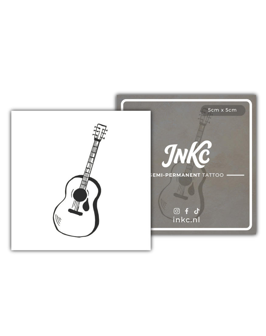 Gitaar tijdelijke tattoo van INKC
