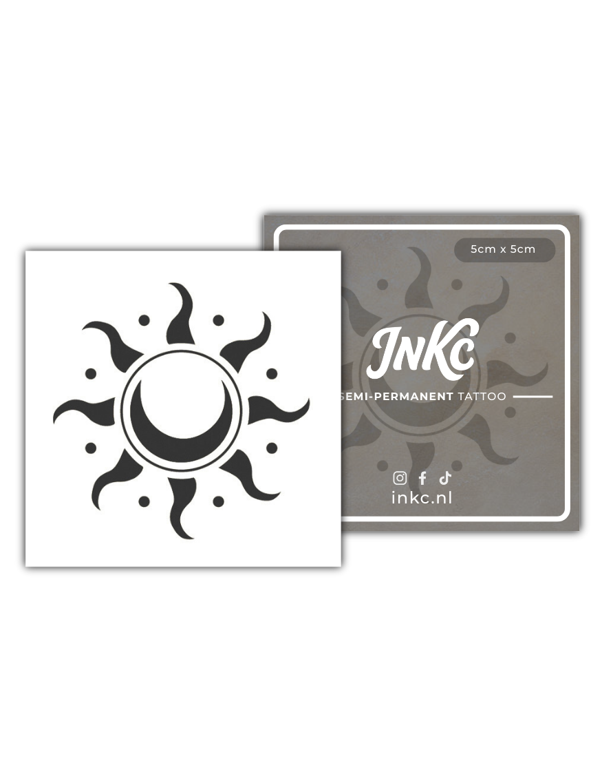Maan in Zon tijdelijke tattoo van INKC