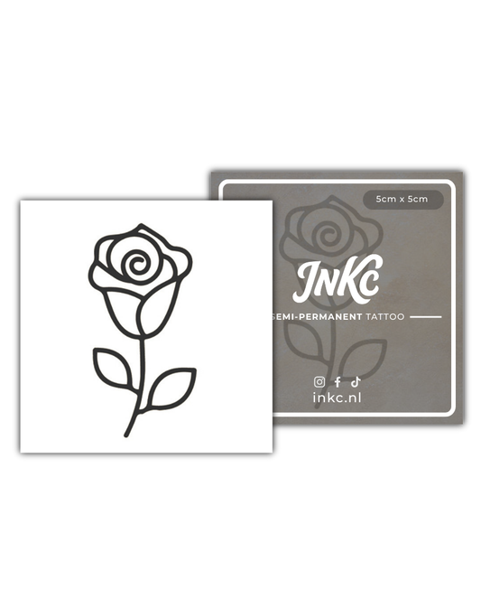 Minimalistische Roos tijdelijke tattoo van INKC