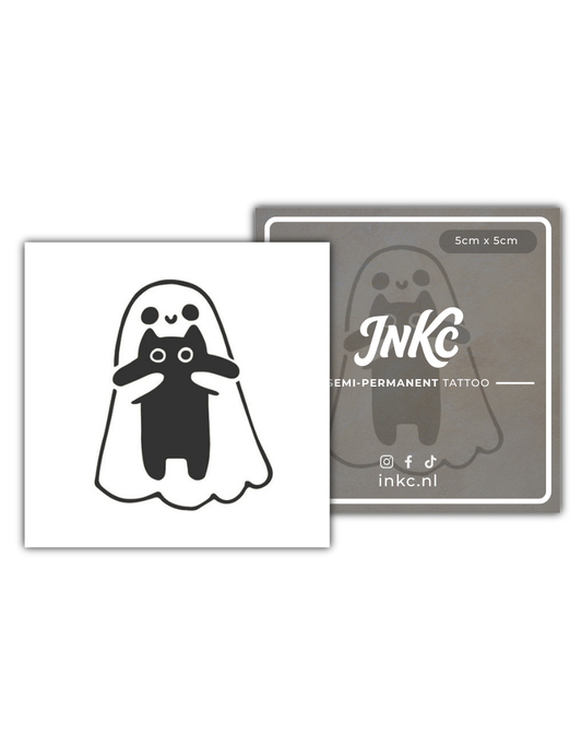 Spook  met Kat tijdelijke tattoo van INKC