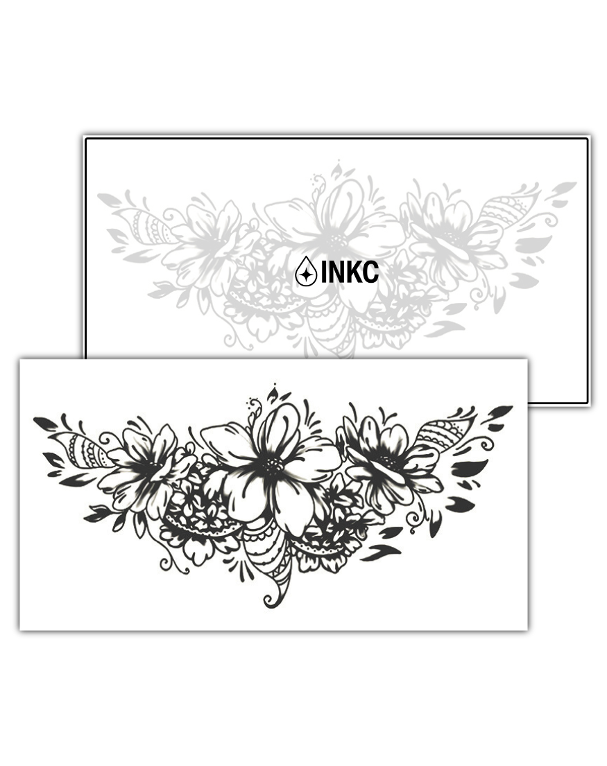 Bloemenkraag tijdelijke tattoo van INKC