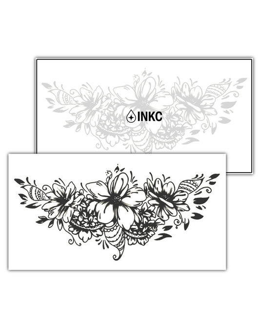 Bloemenkraag tijdelijke tattoo van INKC