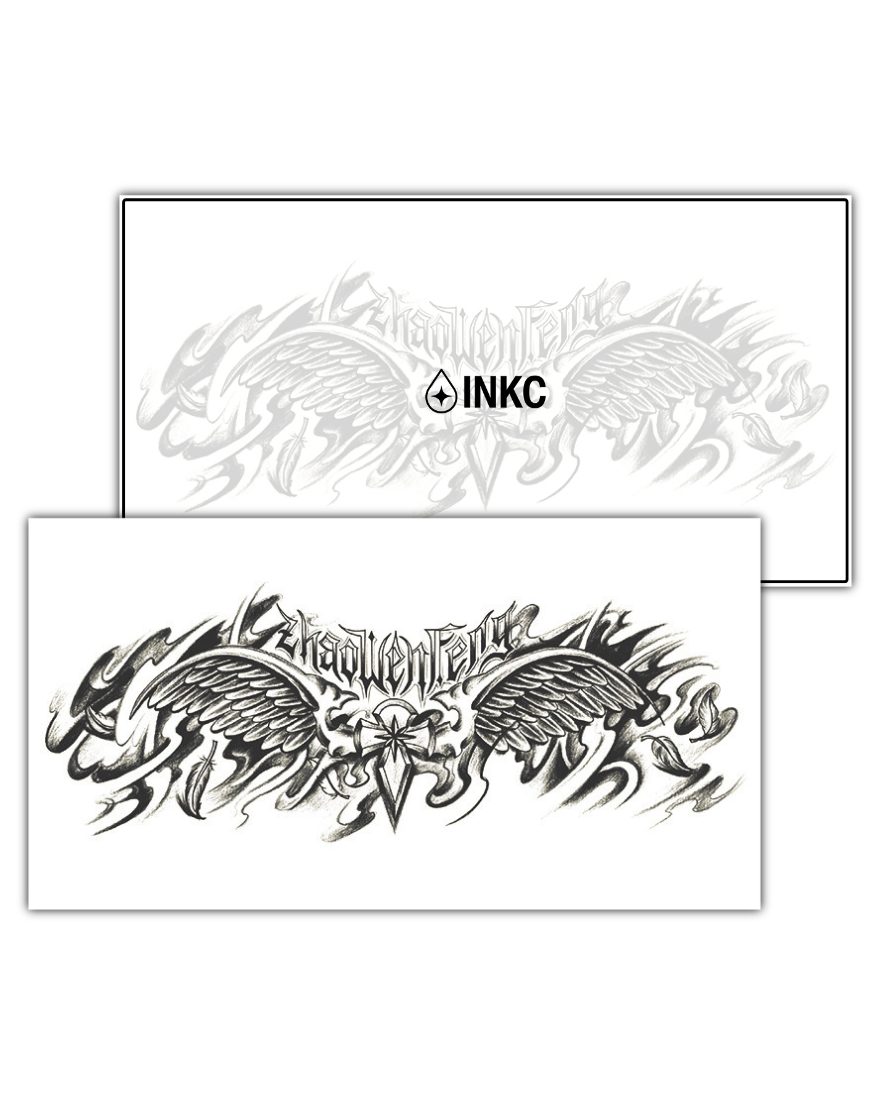 Vleugelkraag tijdelijke tattoo van INKC