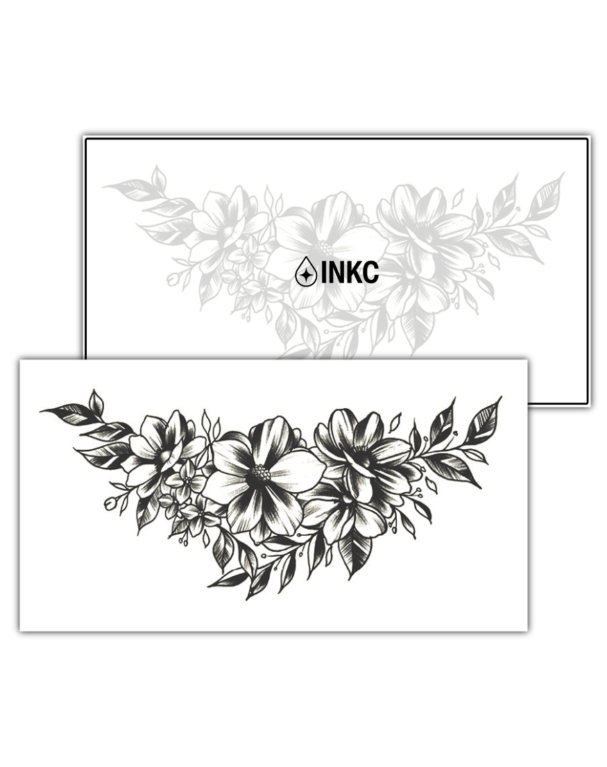 Bloemenkraag tijdelijke tattoo van INKC