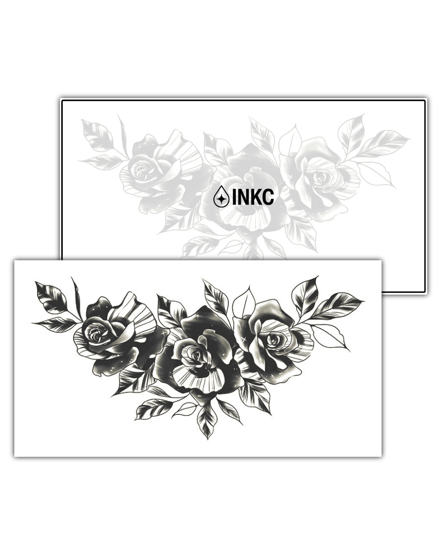 Rozenkraag tijdelijke tattoo van INKC