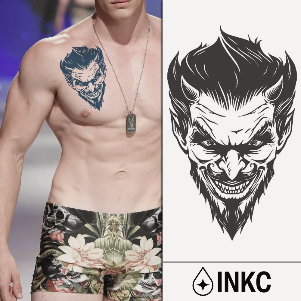Duivels tijdelijke tattoo van INKC