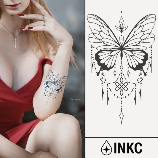 Mystieke Vlinder tijdelijke tattoo van INKC