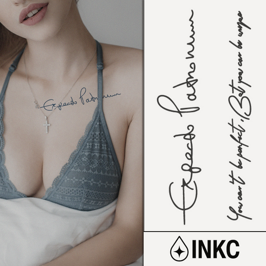 You can''t be perfect tijdelijke tattoo van INKC