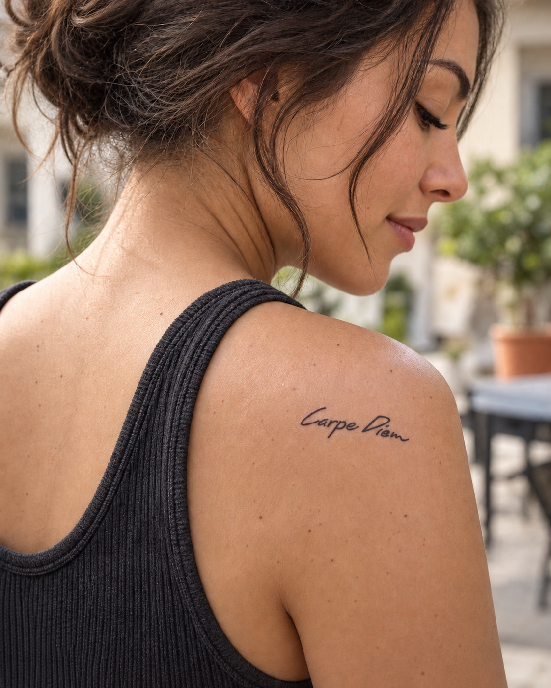 Carpe Diem tijdelijke tattoo van INKC op de huid