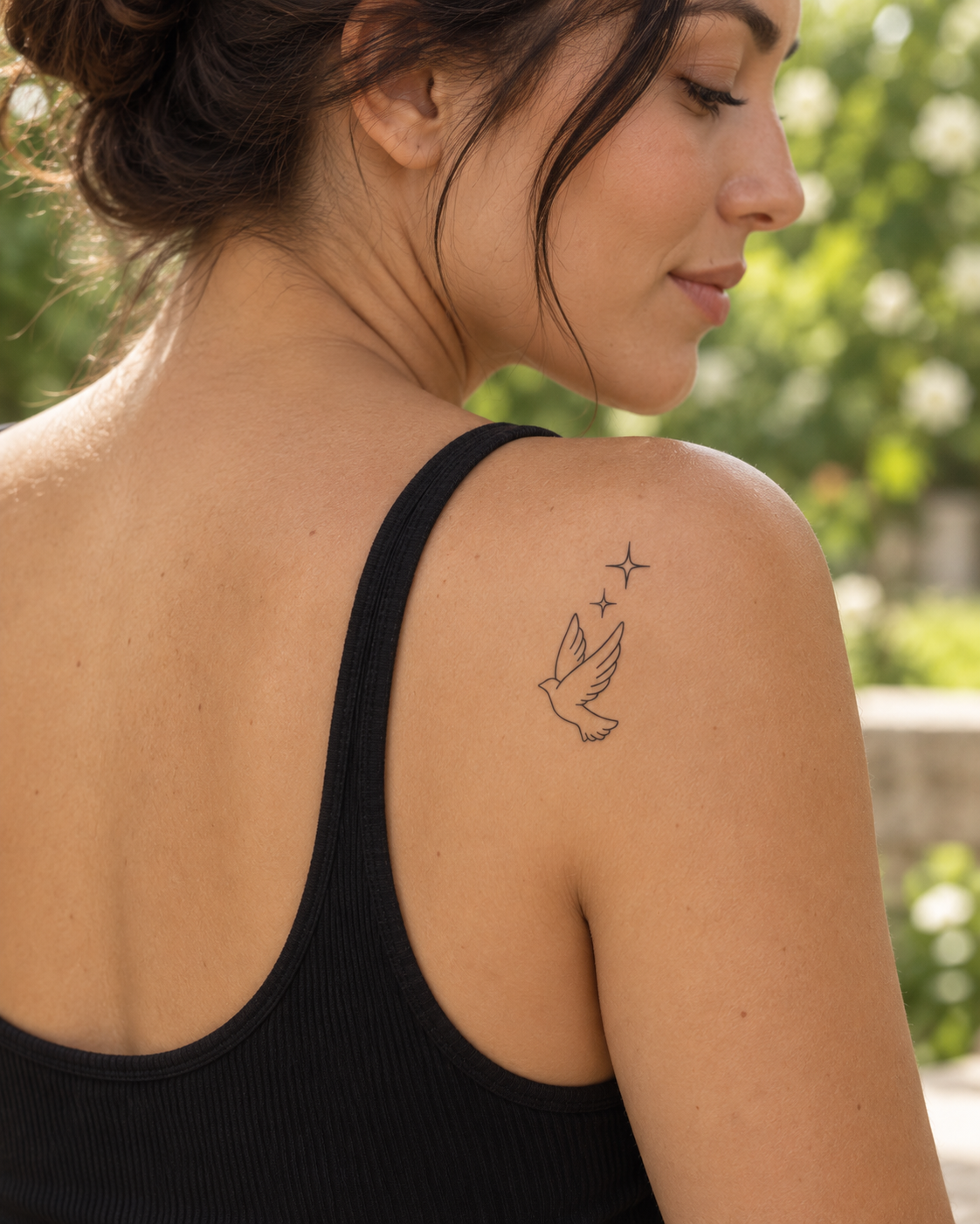Kleine duif tijdelijke tattoo van INKC op de huid